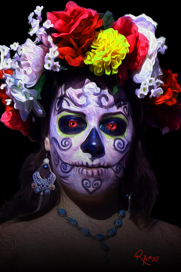 Flower Digital Art - Mujer De Las Flores by Timothy Ramos