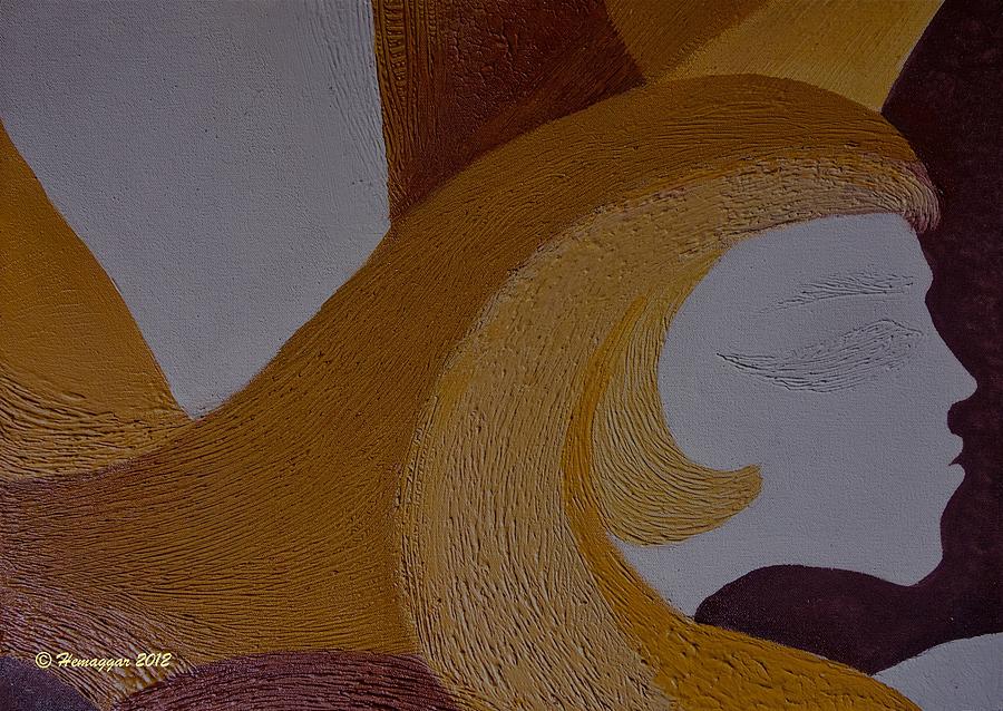 Organic Painting - Mujer De Los Dos by Hemu Aggarwal Organic Painting - Mujer De Los Dos by Hemu Aggarwal