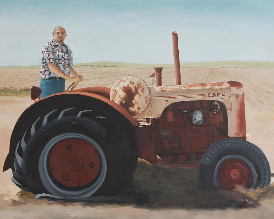 Mullocks tractor Painting by Becky West - Fine Art America