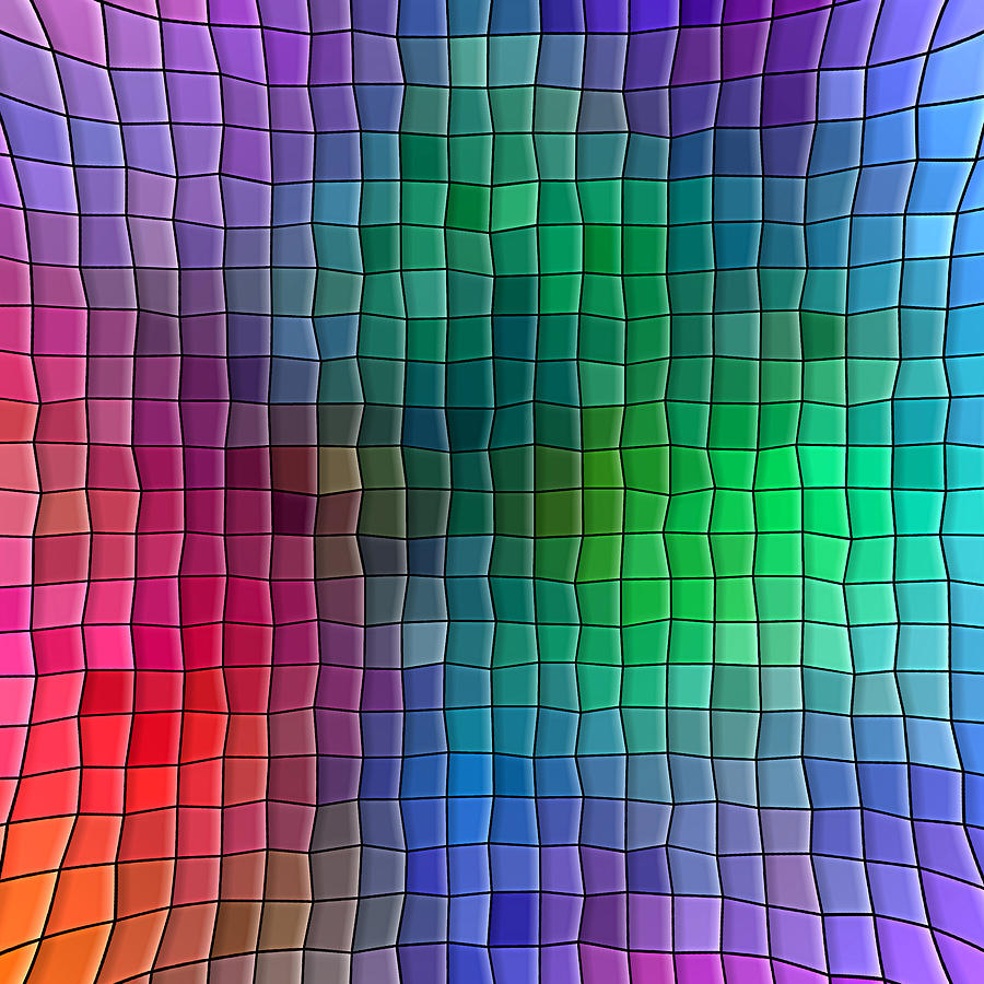 Multi Color Squares Background Digital Art by Valentino Visentini