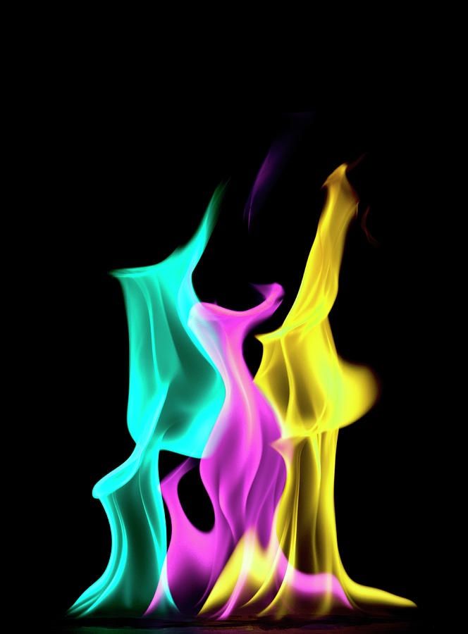 colorful flames fire