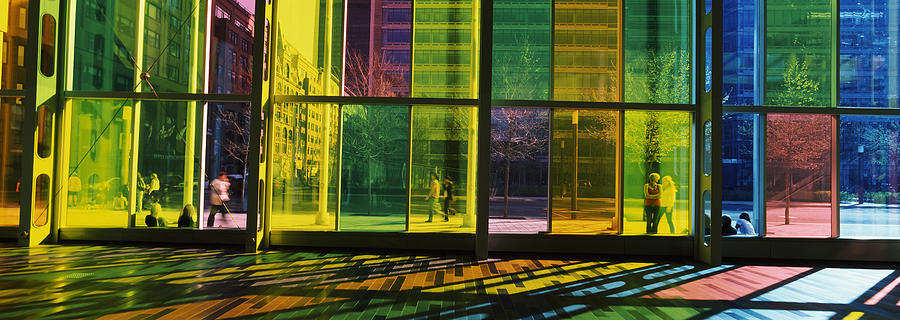 Architecture Photograph - Multi-colored Glass In A Convention by Panoramic Images