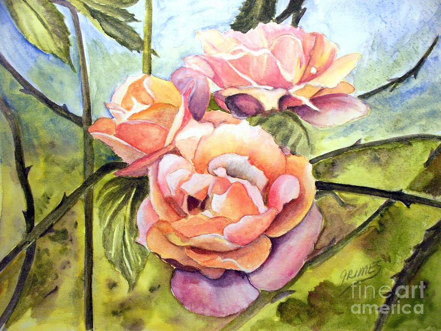 Multi-colored Roses Painting by Carol Grimes