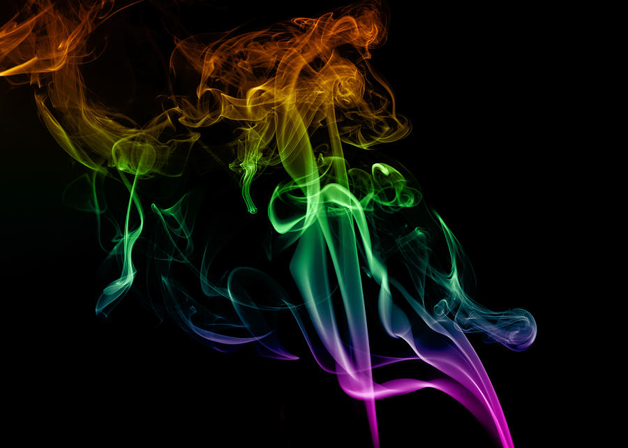 Abstract Photograph - Multi colored smoke abstract on balck by Vishwanath Bhat