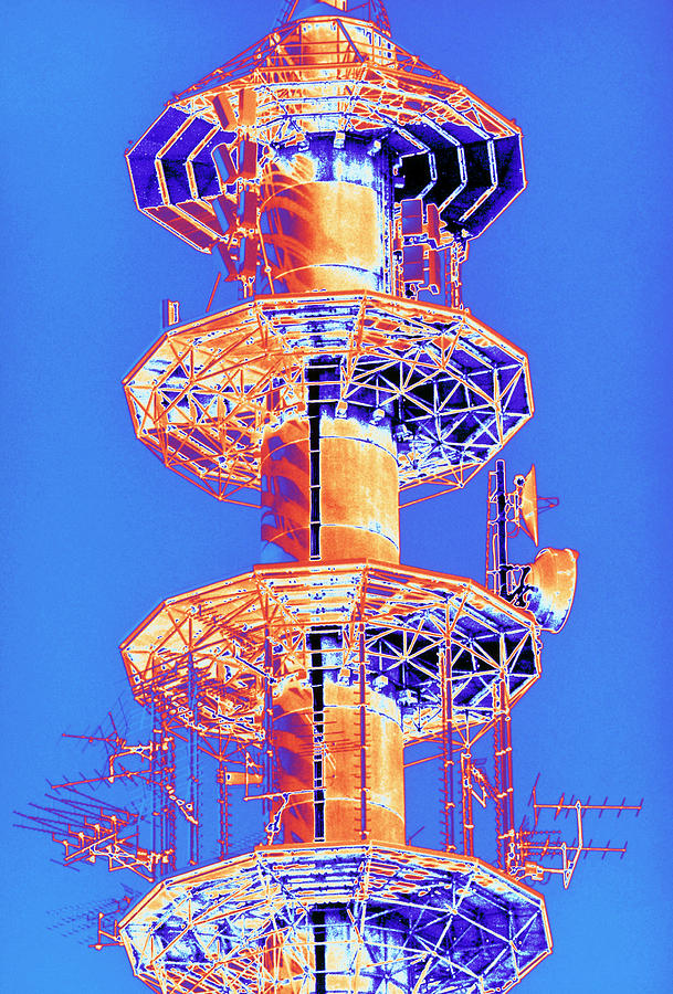 Radio Mast Photograph - Multi-platform Radio Mast For Telecommunications by Alfred Pasieka/science Photo Library