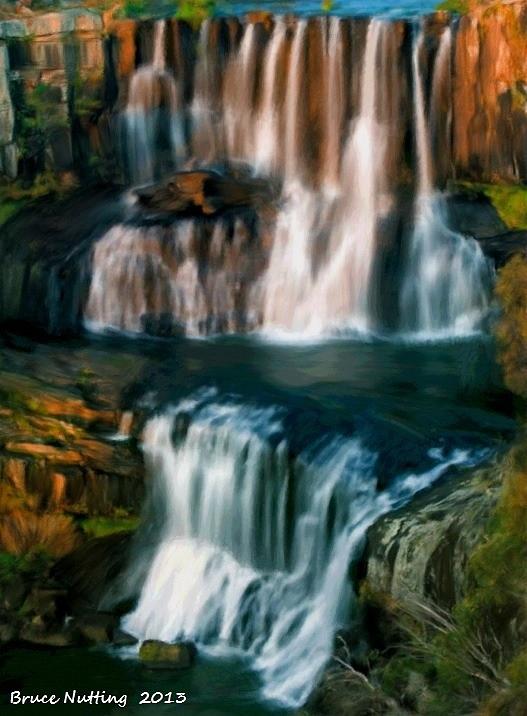 Multi-tiered Waterfalls Painting by Bruce Nutting