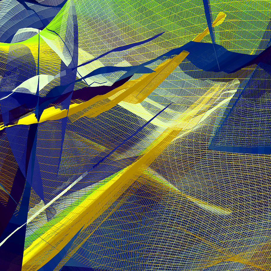 Abstract Digital Art - Multicolor Mesh by Joy McKenzie