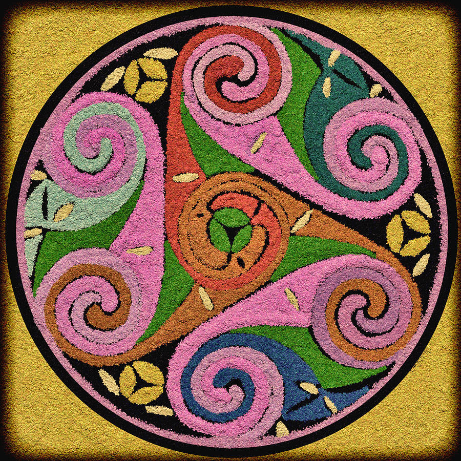 Triskelion Painting - Multicolor Triskelion Celtic Symbol I by K I M
