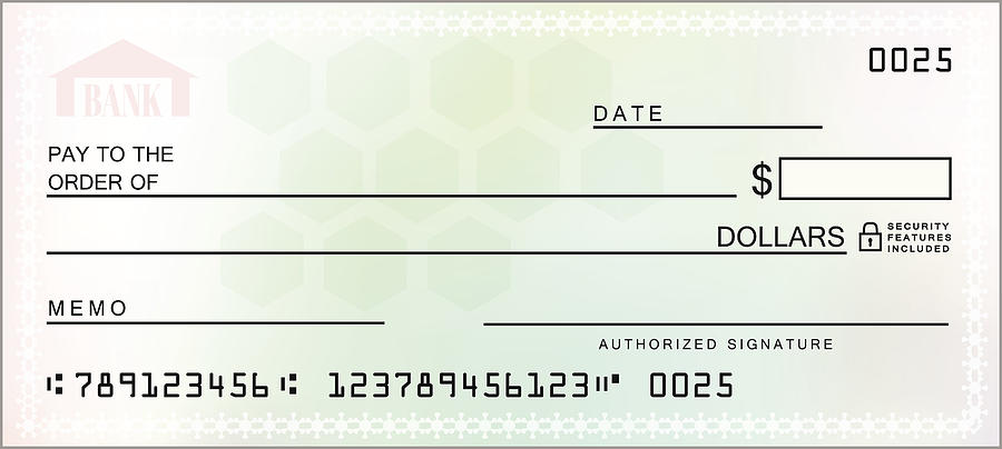 Multicolored Blank Check - VECTOR Drawing by GeorgeManga
