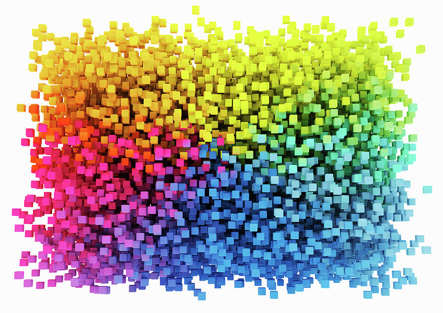 Multicolored Cubes Arranged Photograph by Ikon Ikon Images