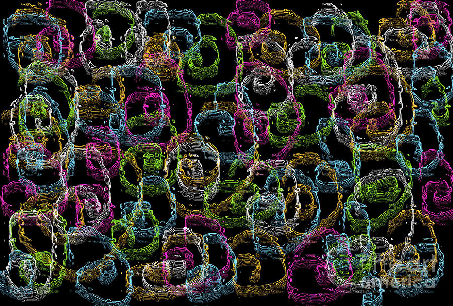 Pattern Tapestry - Textile - Multicolored spirals  by Lali Kacharava