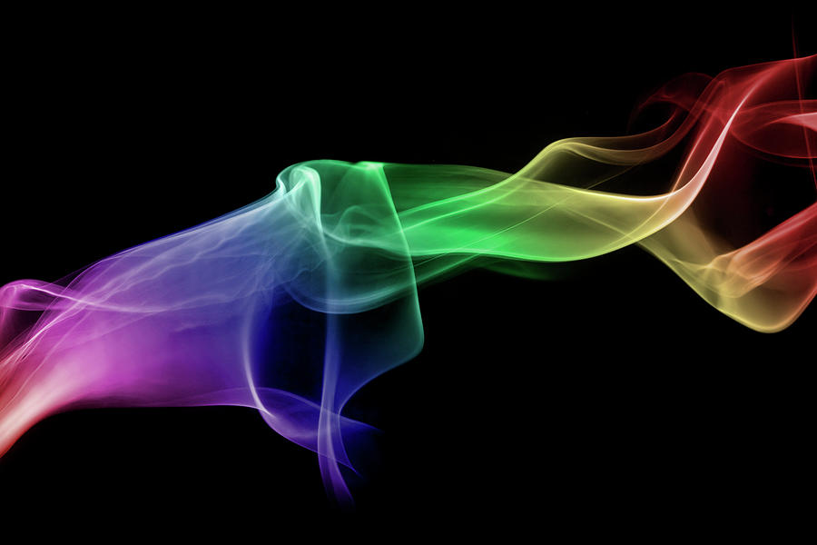 Multicolored Twist Of Smoke On Black Photograph by Anthony Bradshaw