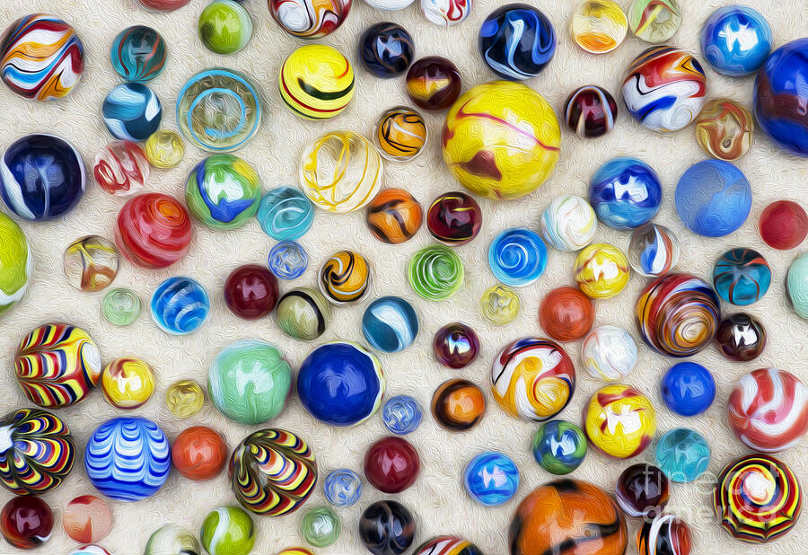 Pattern Photograph - Multicoloured Marbles by Tim Gainey