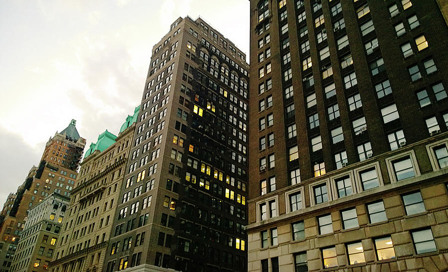 Multiple Buildings In Downtown Brooklyn Photograph by William Andrew