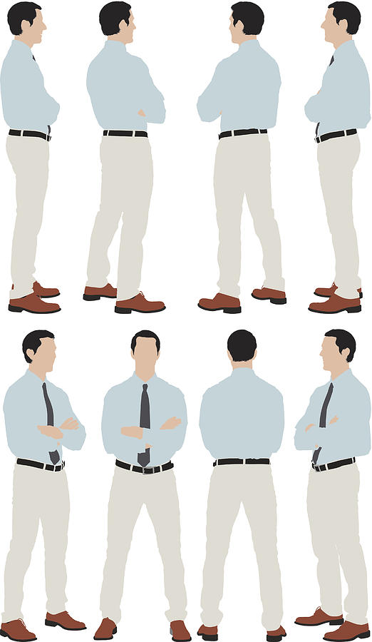 Multiple images of a businessman standing Drawing by 4x6