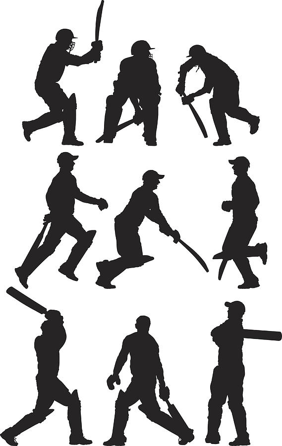 Multiple images of a cricket player Drawing by 4x6