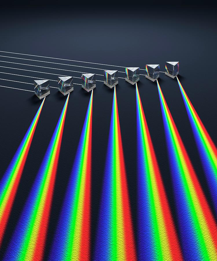 Multiple Prisms With Spectra Photograph by David Parker