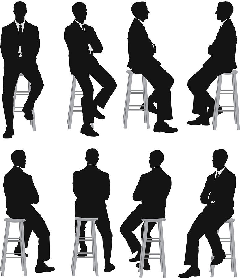 Multiple silhouettes of a businessman sitting Drawing by 4x6