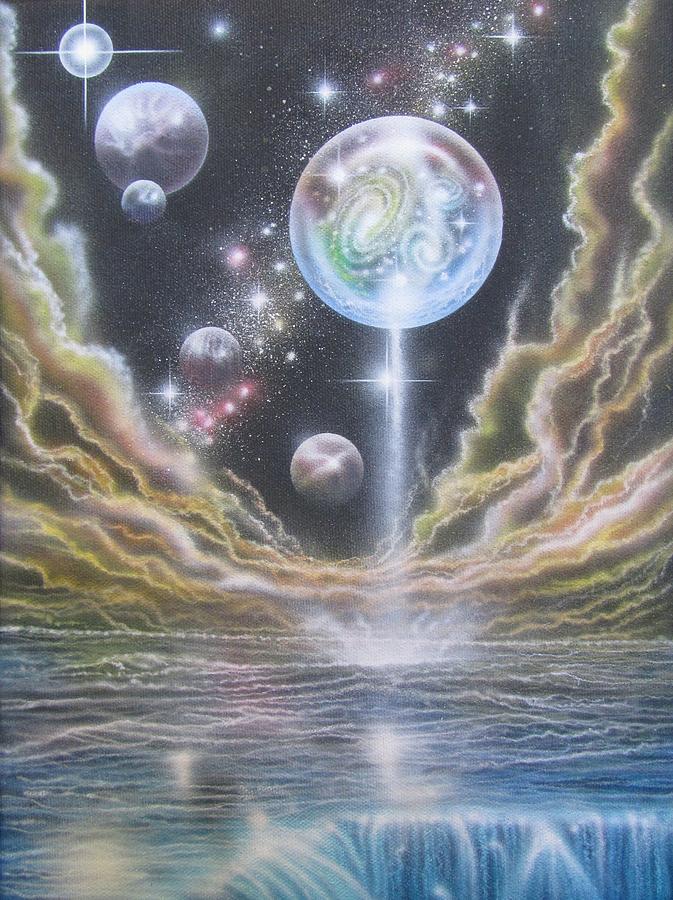 Planet Painting - Multiverse Begets Multiverse by Sam Del Russi