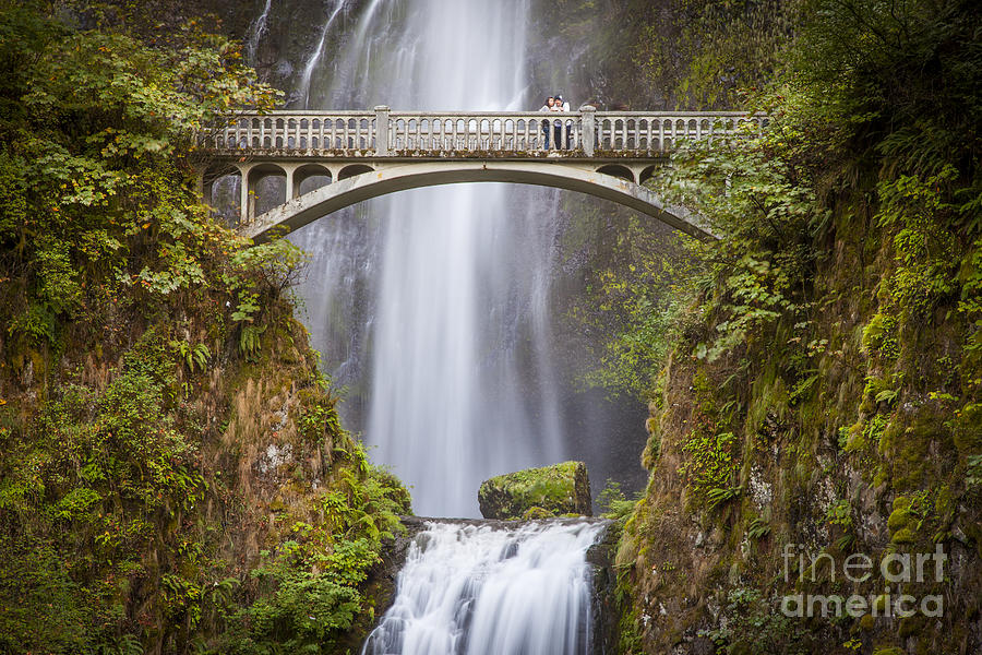 Waterfall Photograph - Multnomah Falls Bridge - Oregon by Brian Jannsen