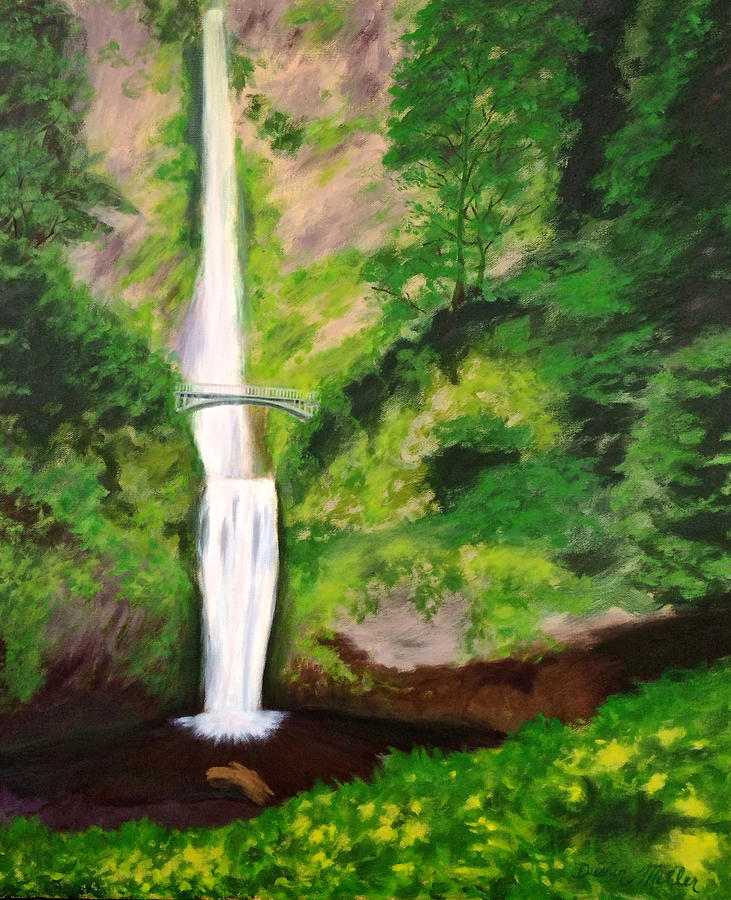 Multnomah Falls Painting by Dustin Miler