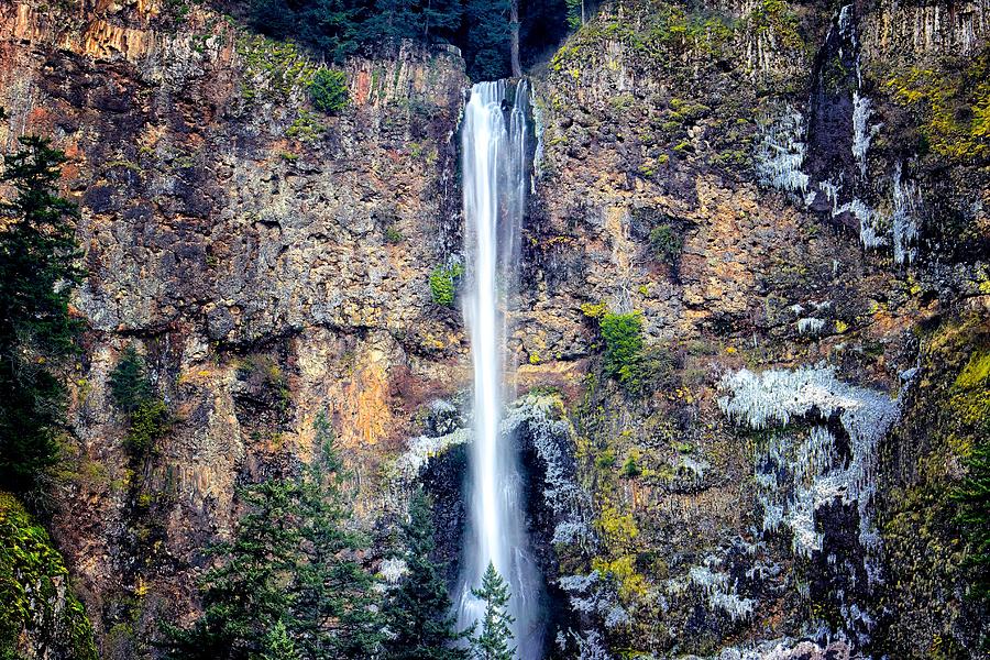 Multnomah Falls East of Portland OR Photograph by Michael W Rogers