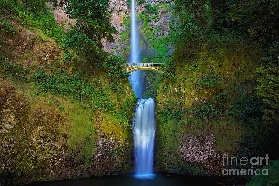 Multnomah Waterfall Portland Oregon Photograph by Mel Ashar