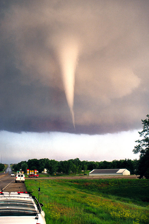 Mulvane Tornado with Storm Chasers Photograph by Jason Politte