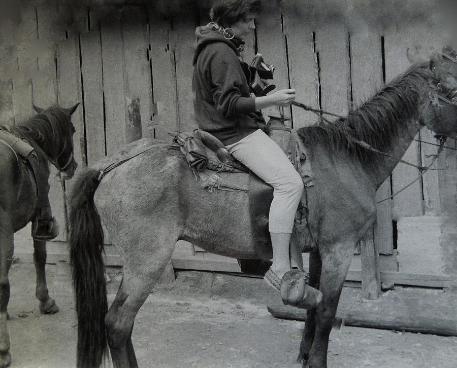 Horse Photograph - Mum Chris on travel  in Argentina with Pappa Hans 1957 by Colette V Hera Guggenheim