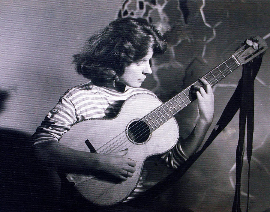 Mum Chris with her Guitar Gitana Photograph by Colette V Hera Guggenheim