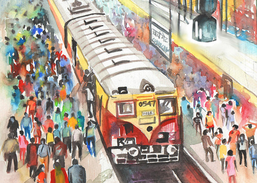 Mumbai city Line art Background India metro city Stock Illustration | Adobe  Stock