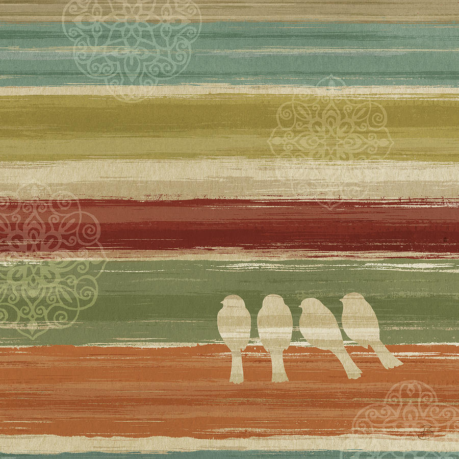 Mumbai Rainbow Birds IIi Painting by Daphne Brissonnet Mumbai Rainbow Birds IIi Painting by Daphne Brissonnet