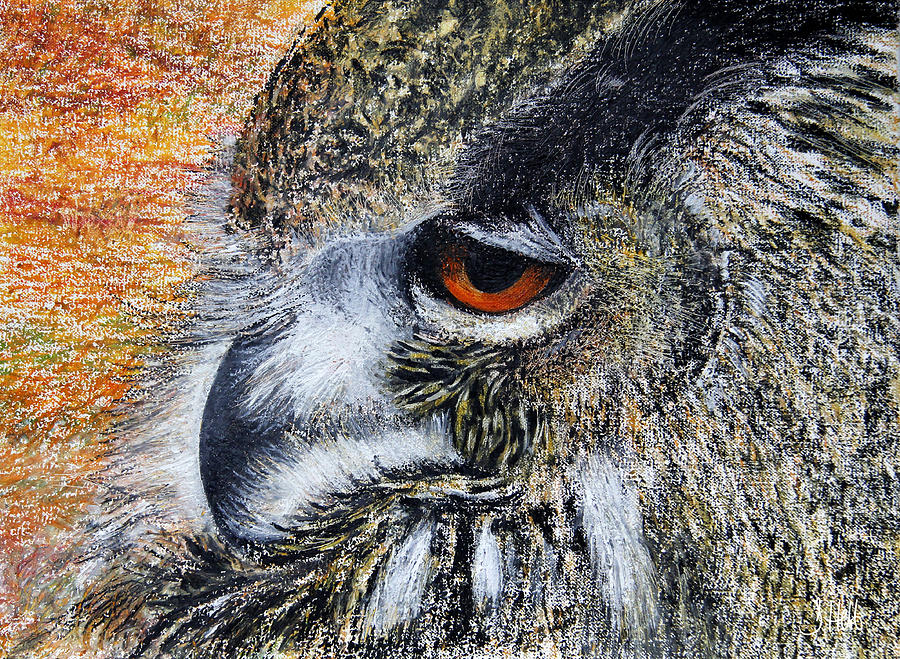 Long Eared Owl Painting - Mumble by John Hebb