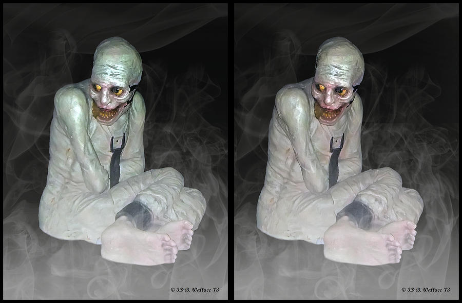 Halloween Photograph - Mummy Dearest - Cross your eyes and focus on the middle image that appears by Brian Wallace