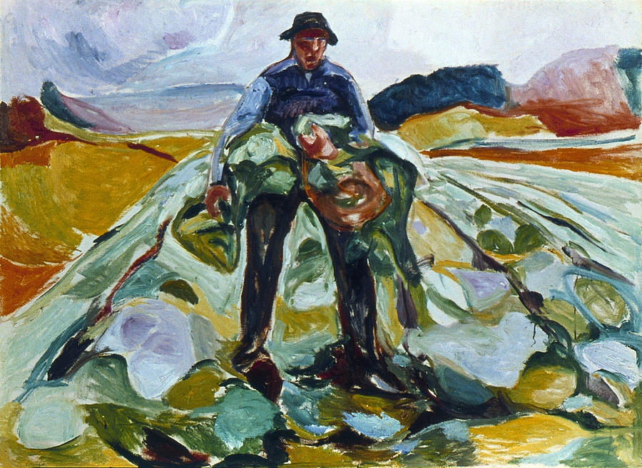 Munch Cabbage Field, 1916 Painting by Granger