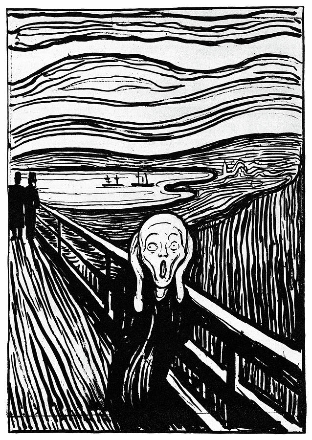 The Scream, 1895 Drawing by Edvard Munch