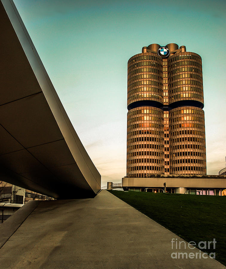 munich - BMW office - vintage Photograph by Hannes Cmarits