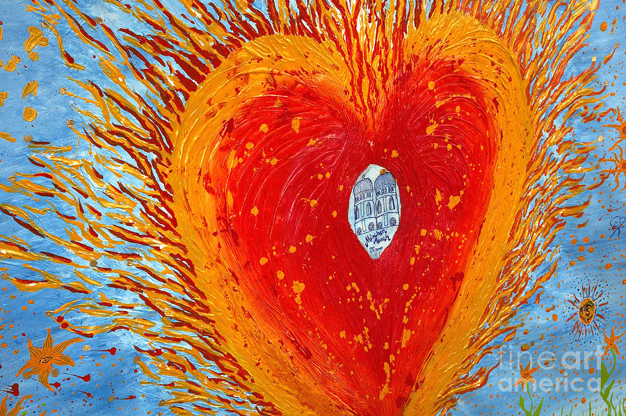 Munich Heart Painting by Heidi Sieber