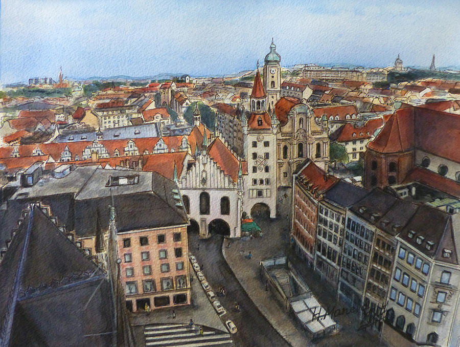 Munich II Painting by Henrieta Maneva