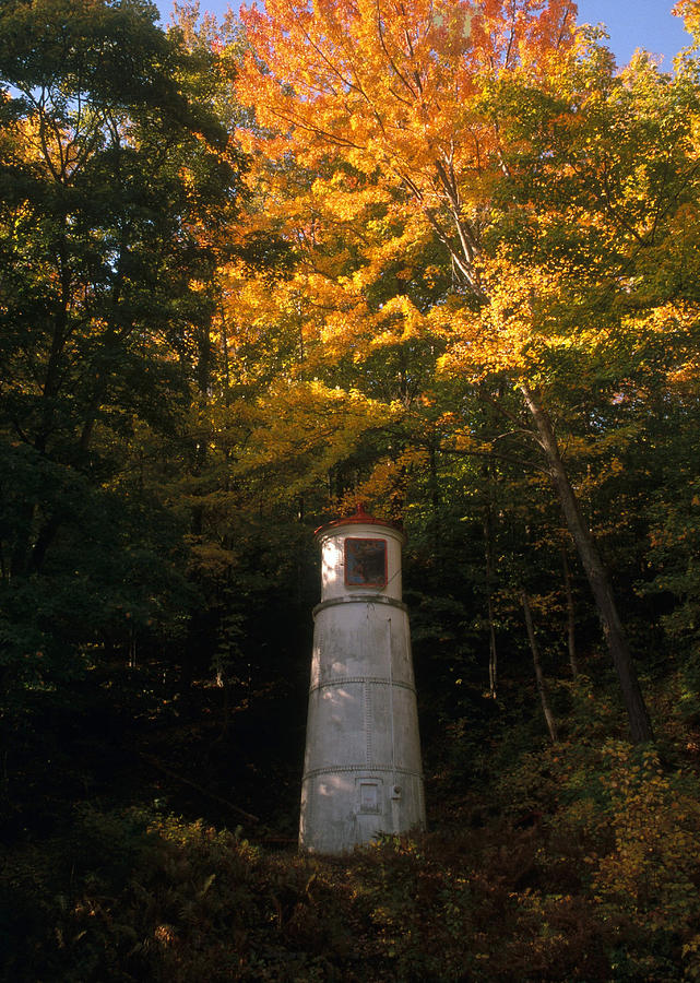 Munising Rear-range Light Tower, Mi Photograph by Bruce Roberts
