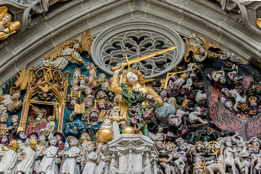 Munster Cathedral Entrance Art - Bern - Switzerland Photograph by Gary Whitton
