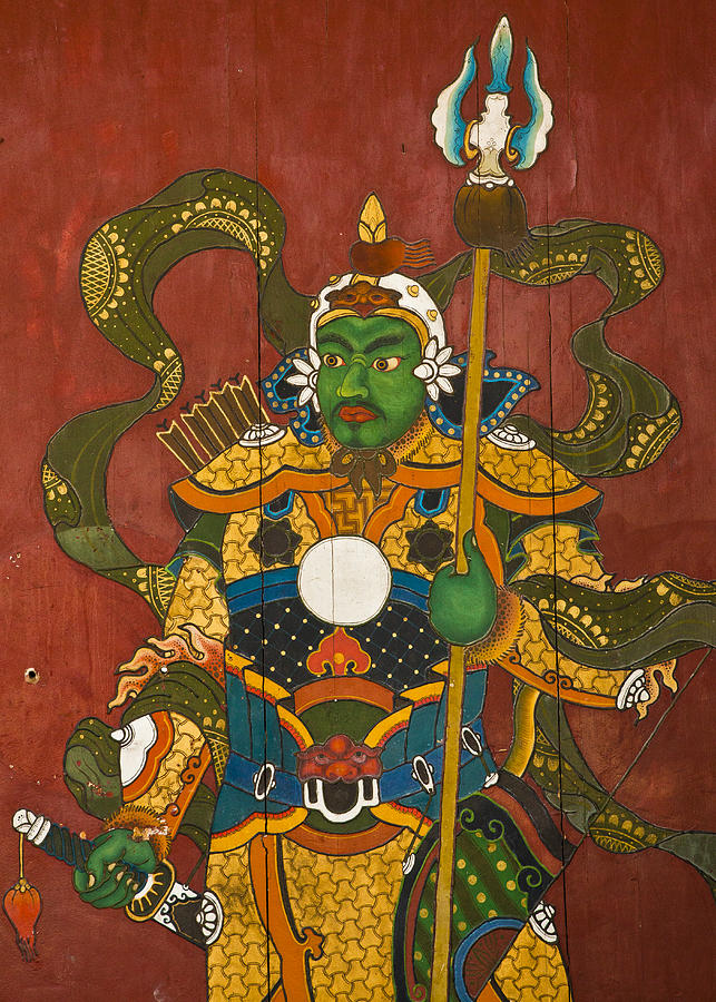 Mural Of Buddhist Guardian Ulan Baatar Photograph by Colin Monteath