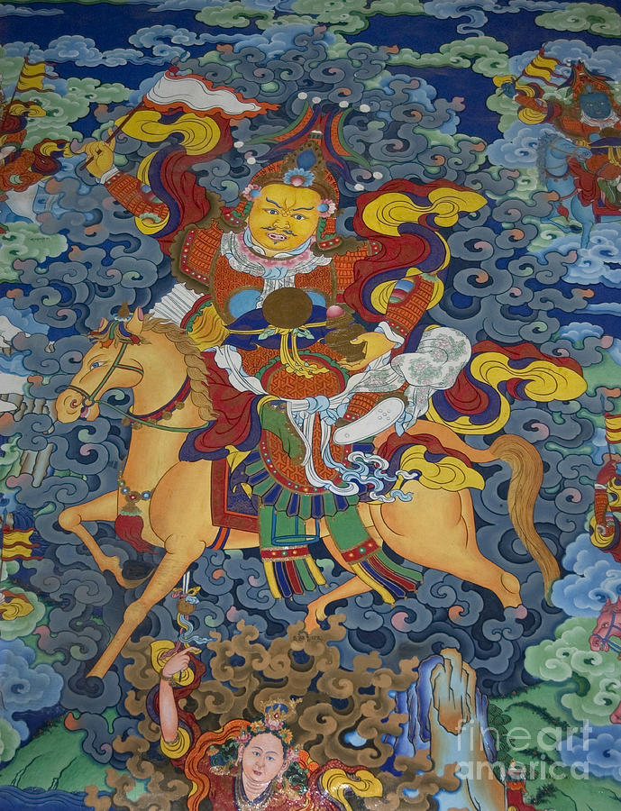 Mural of Ling Kesar - Litang Chode Monastery Photograph by Craig Lovell