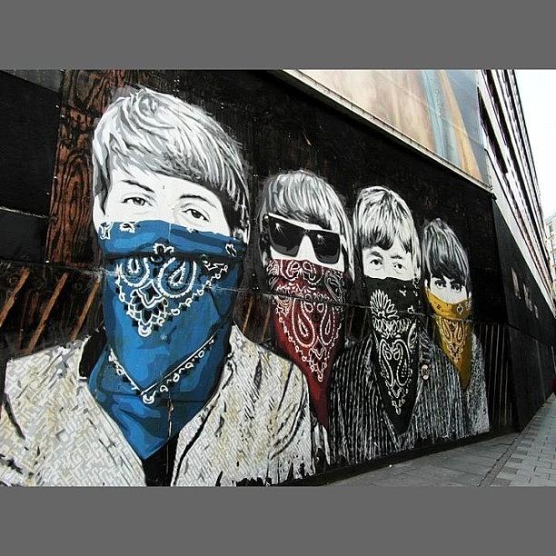 The Beatles Photograph - #mural Of Masked #beatles Outside by Enoch Soames