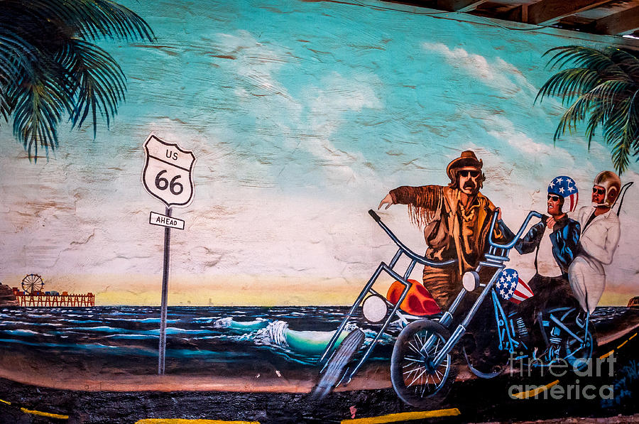 Mural - Riding Route 66 Photograph by Bob and Nancy Kendrick