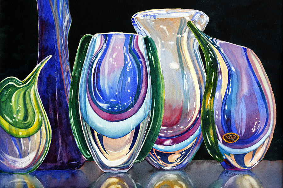 Murano Crystal Painting by Roger Rockefeller