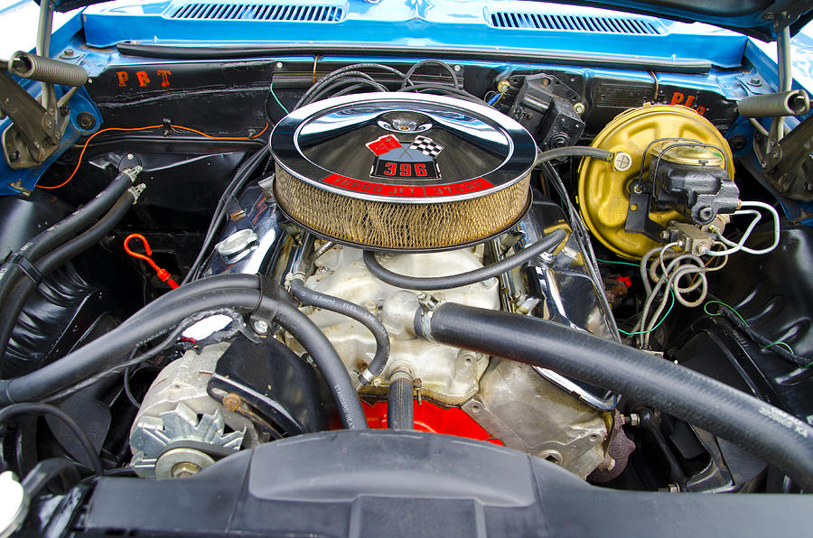 Car Photograph - Muscle Car - 1969 Camaro L89 Engine by Bill Cannon