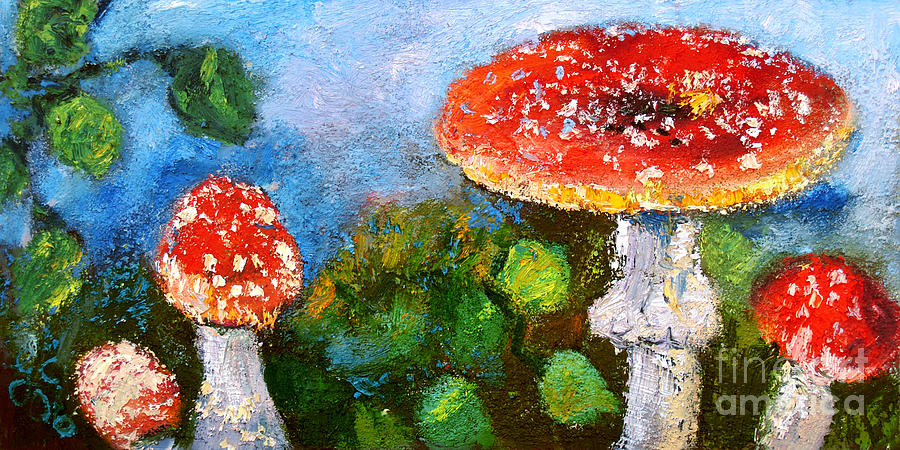 Mushroom Beauty Amanita Muscaria Painting by Ginette Callaway