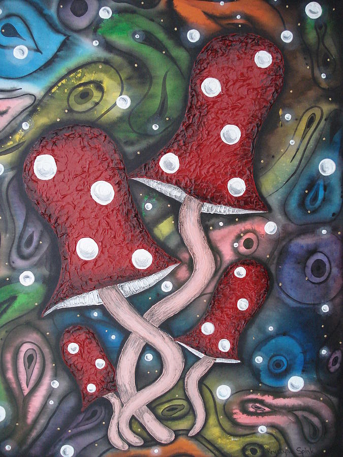 Mushroom Crazy Painting by Krystyna Spink