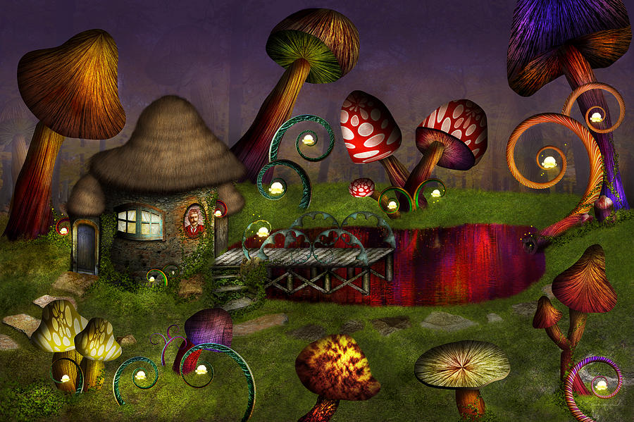 Mushroom - Deep in the Bayou Digital Art by Mike Savad